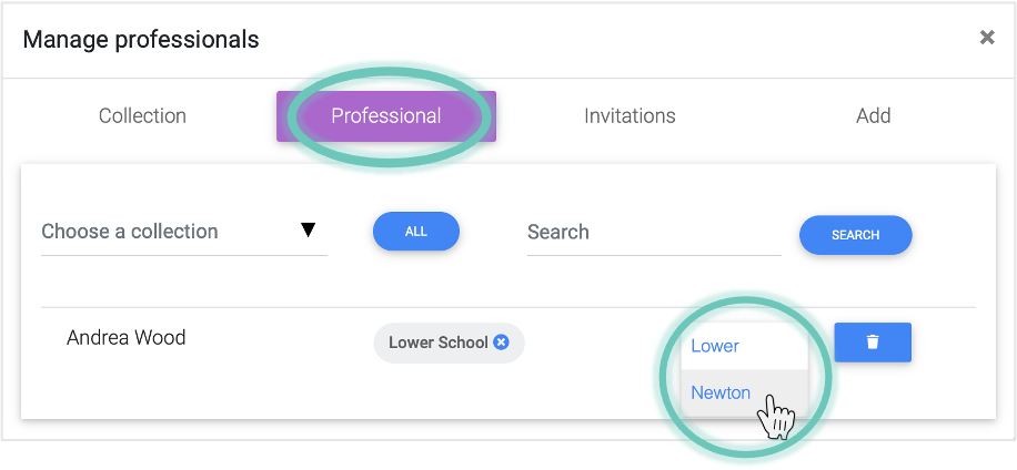 add collection to professional
