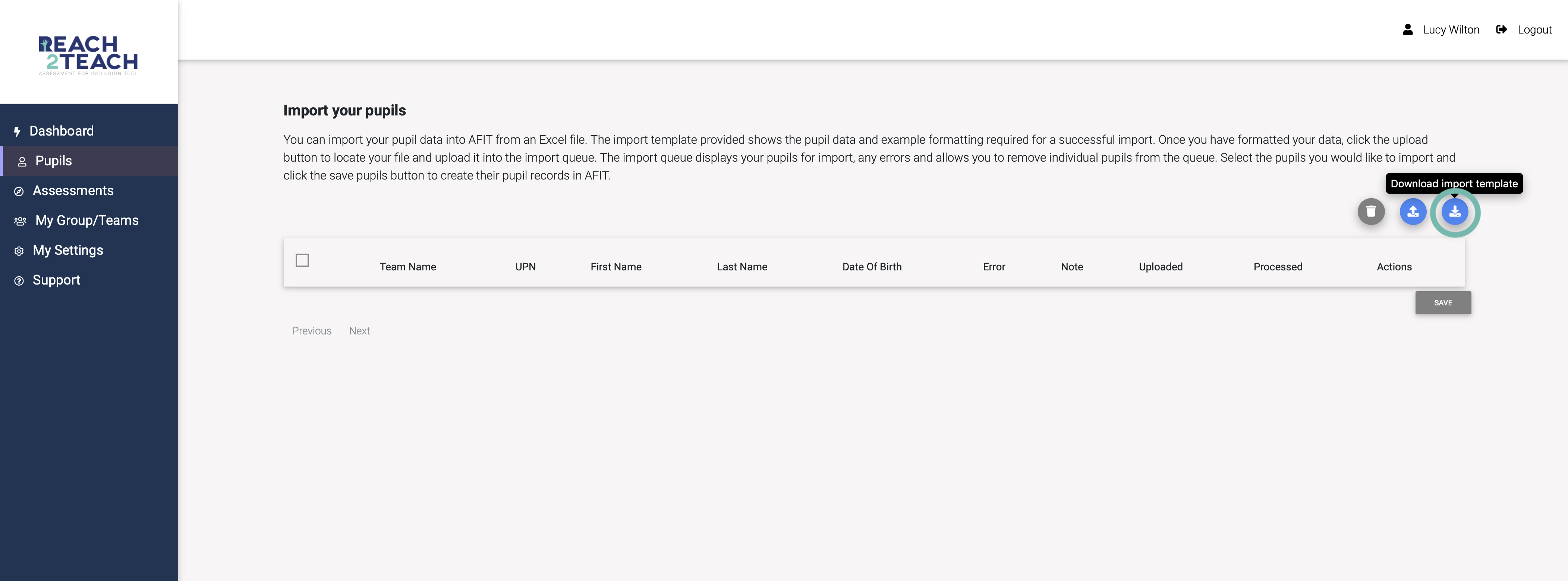 Download import template 1